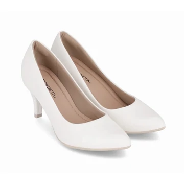 Piccadilly fehér magassarkú cipő nagyméretben