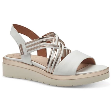 Tamaris Comfort fehér-rose gold női szandál nagyméretben