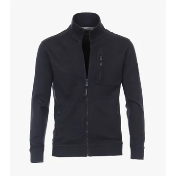 Casa Moda sötétkék végig cipzáras férfi pulóver