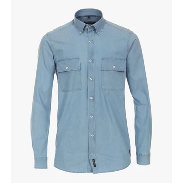 Casa Moda kék hosszú ujjú ing nagyméretben