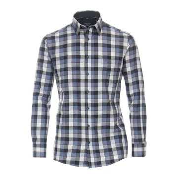 Casa Moda kék kockás hosszú ujjú ing nagyméretben