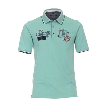 Casa Moda türkiz galléros férfi póló nagyméretben