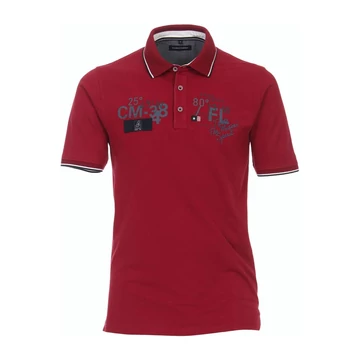 Casa Moda bordó galléros férfi póló nagyméretben