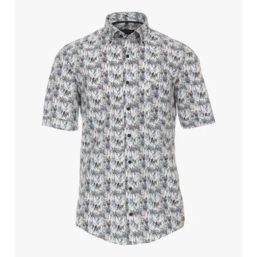 Casa Moda pálmafa és szörf mintás rövid ujjú férfi ing nagyméretben