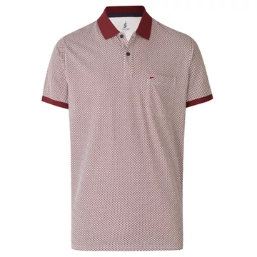 Jupiter bordó mintás galléros férfi póló