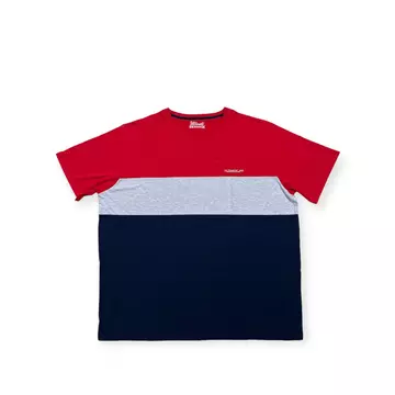 Ultimate piros-szürke-kék csíkos póló nagyméretben