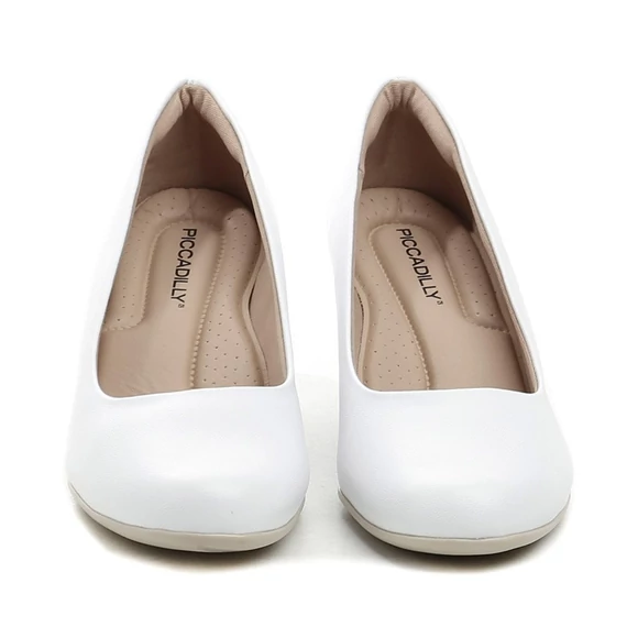 Piccadilly fehér magassarkú cipő nagyméretben
