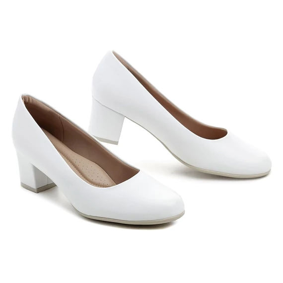 Piccadilly fehér magassarkú cipő nagyméretben
