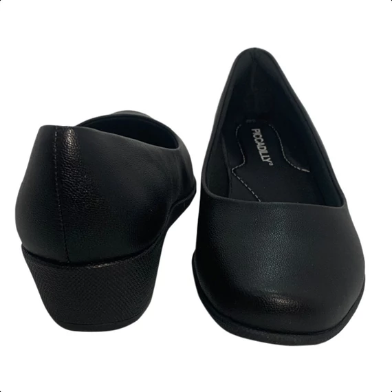 Piccadilly fekete telitalpú cipő nagyméretben