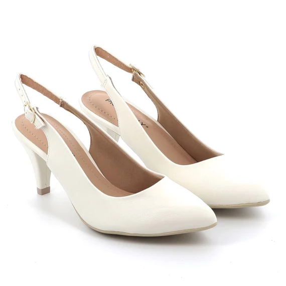 Piccadilly fehér magassarkú szandál nagyméretben