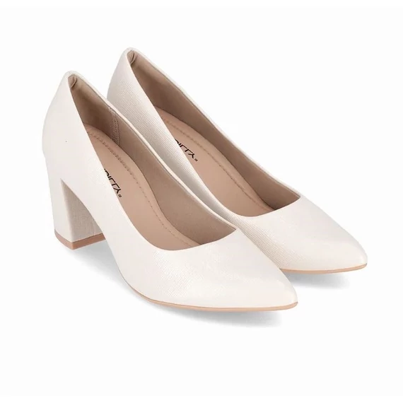 Piccadilly fehér magassarkú cipő nagyméretben