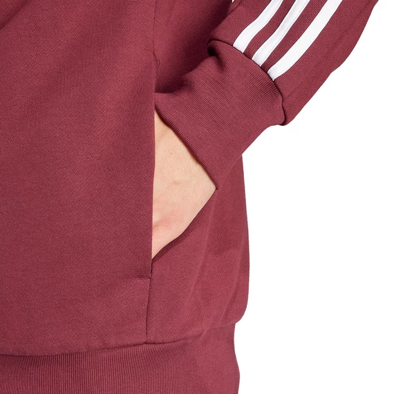 Adidas M 3S FT FZ HD bordó kapucnis pulóver nagyméretben
