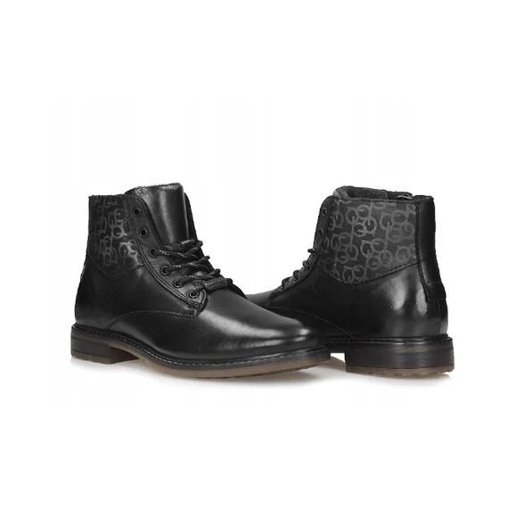 Bugatti fekete magasszárú férfi cipő nagyméretben 