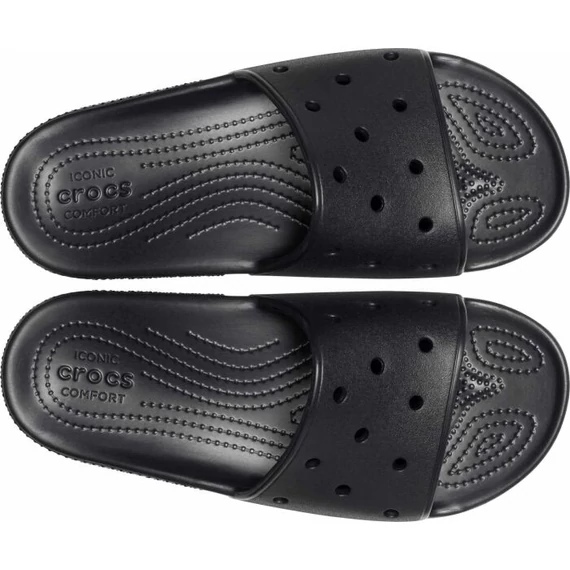 Crocs classic pántos fekete papucs nagyméretben