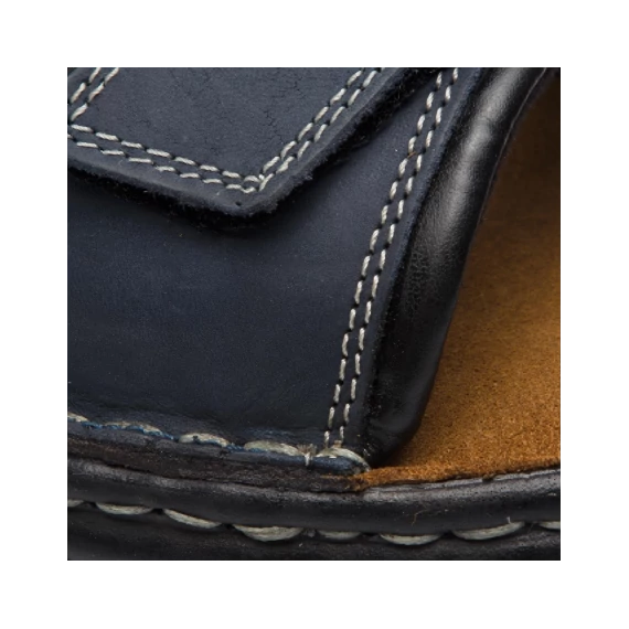 Josef Seibel sötétkék bőr férfi szandál nagyméretben