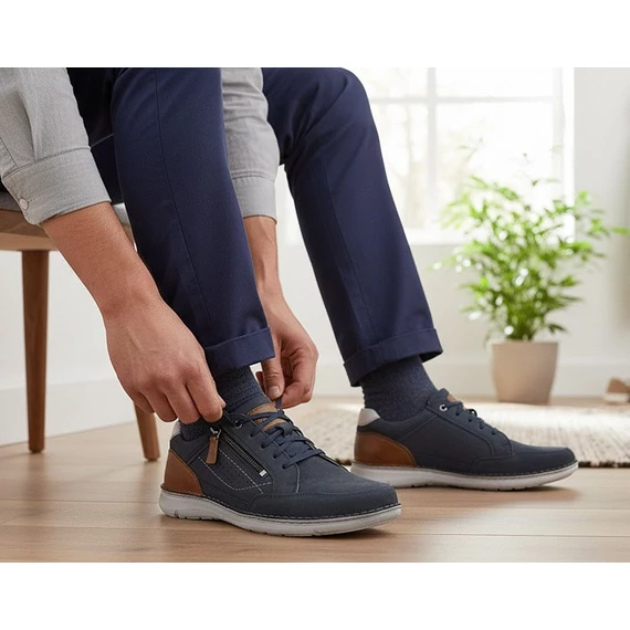 Josef Seibel New Anvers 11 kék férfi cipő EXTRA széles nagyméretben