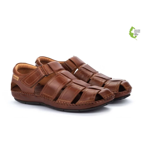 Pikolinos barna bőr férfi szandálcipő nagyméretben