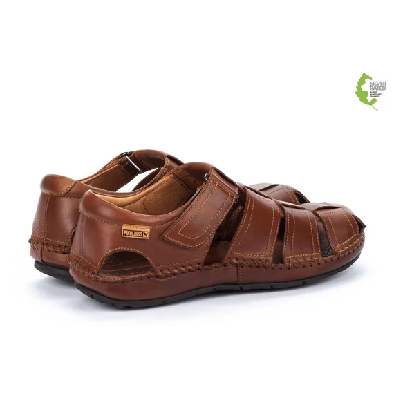 Pikolinos barna bőr férfi szandálcipő nagyméretben