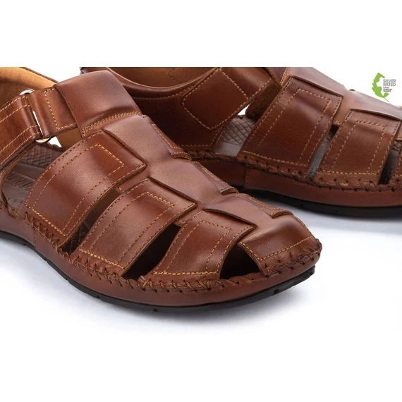 Pikolinos barna bőr férfi szandálcipő nagyméretben