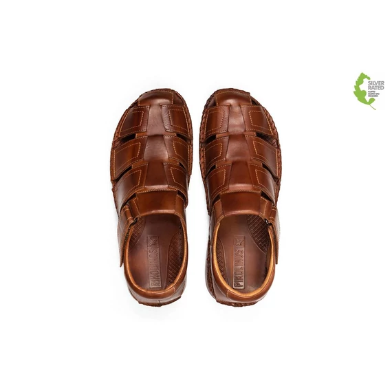 Pikolinos barna bőr férfi szandálcipő nagyméretben