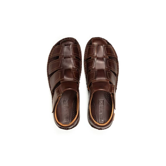 Pikolinos barna bőr férfi szandálcipő nagyméretben
