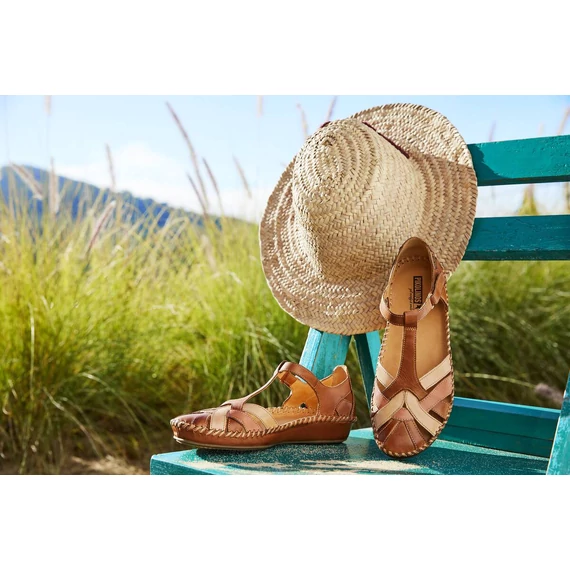 Pikolinos barna , bőr női szandál nagyméretben