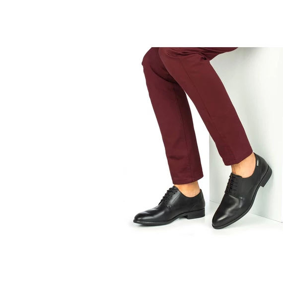 Pikolinos elegáns fekete, bőr férfi cipő nagyméretben