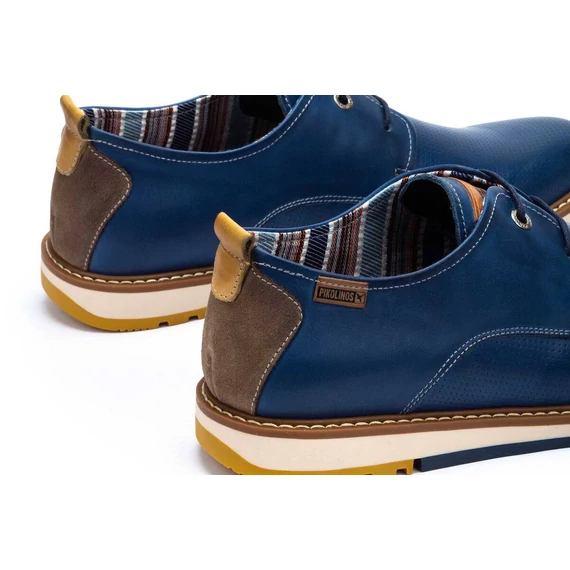 Pikolinos kék, bőr férfi cipő nagyméretben