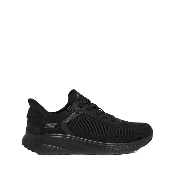Skechers Bobs Squad Chaos-Solid Step fekete cipő nagyméretben