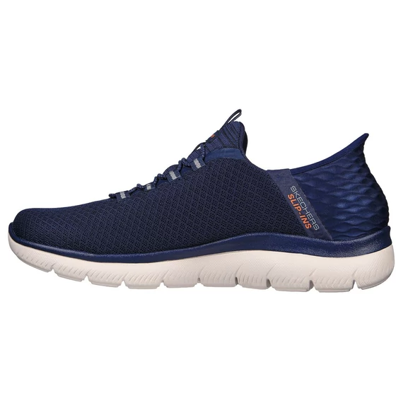 Skechers Slip-ins: Summits-High Range, kéz nélkül felvehető kék cipő nagyméretben