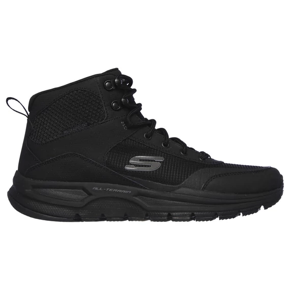 Skechers Escape Plan 2.0-Woodrock magasszárú férfi fekete cipő nagyméretben
