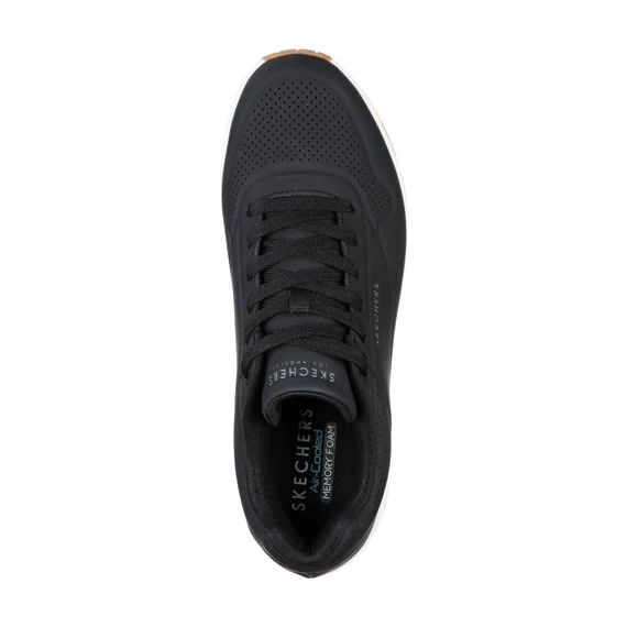Skechers Uno - Stand On Air fekete cipő nagyméretben