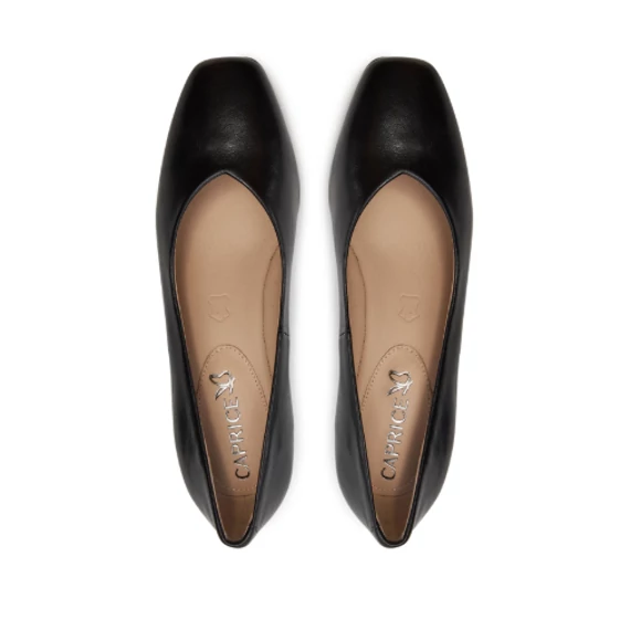 Caprice fekete elegáns női bőrcipő nagyméretben