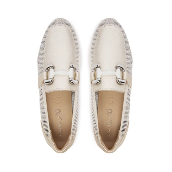 Caprice gyöngyház hatású pezsgő színű női félcipő nagyméretben