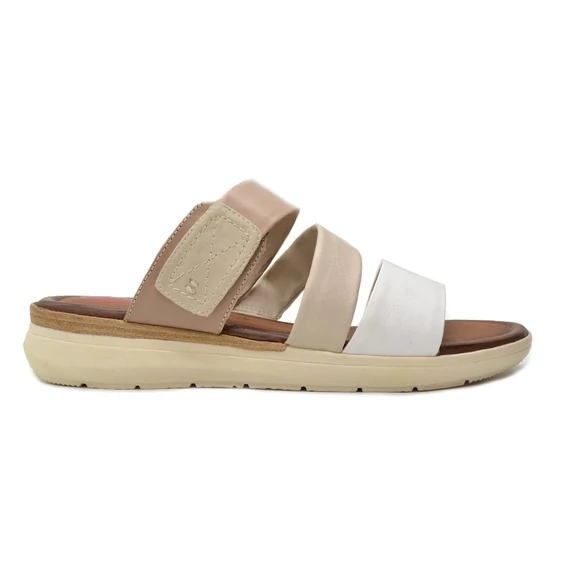 Jana bézs női bőr papucs nagyméretben