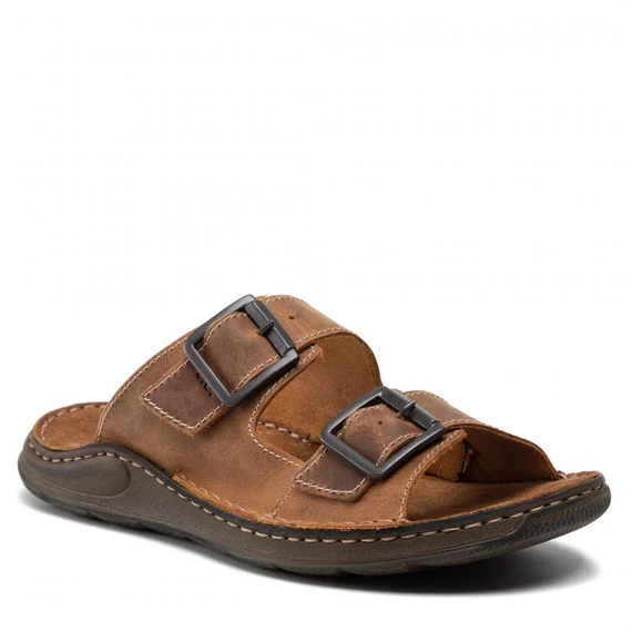 Josef Seibel barna bőr férfi papucs nagyméretben