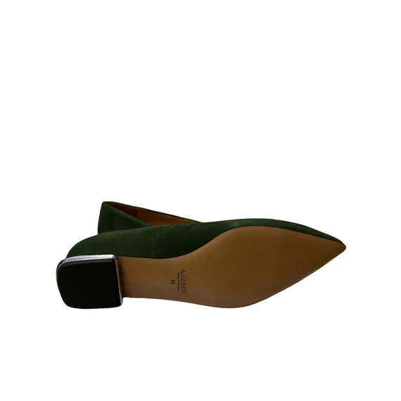 Lizard  elegáns sötétzöld bőr női cipő nagyméretben