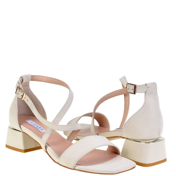 Lizard  elegáns bézs bőr női szandál nagyméretben