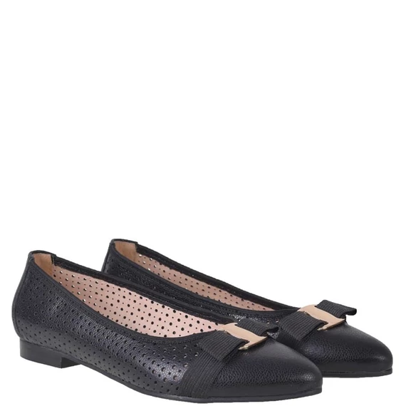 Lizard  elegáns fekete bőr női cipő nagyméretben