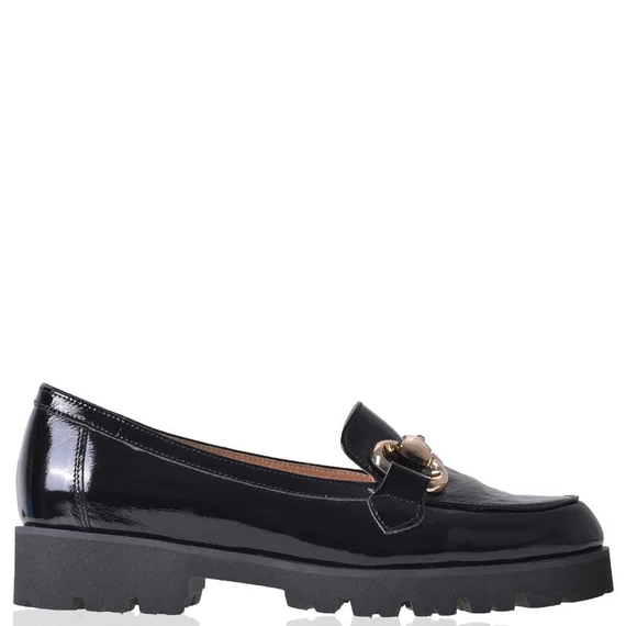 Lizard  fekete bőr női cipő nagyméretben