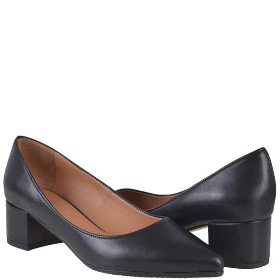 Lizard  elegáns fekete bőr női cipő nagyméretben