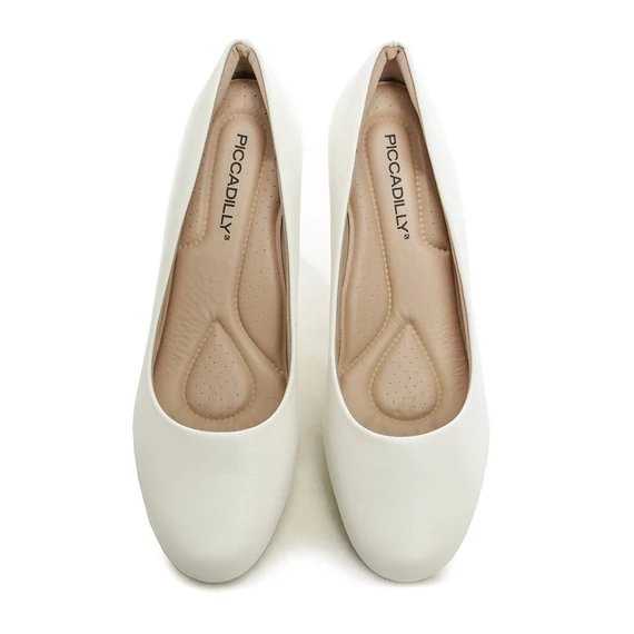 Piccadilly fehér magassarkú pumps nagyméretben