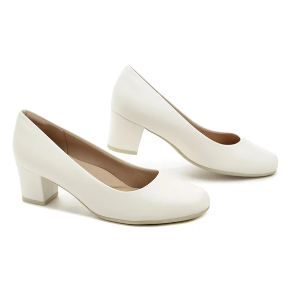 Piccadilly fehér magassarkú pumps nagyméretben