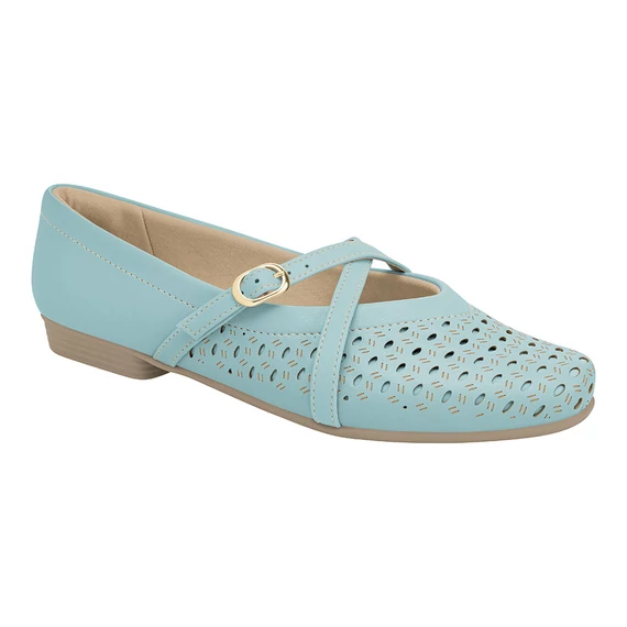 Piccadilly világoskék női balerina cipő díszítéssel nagyméretben