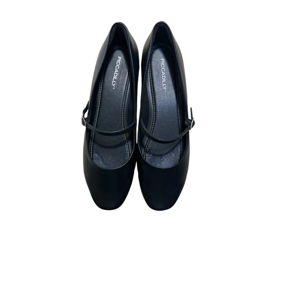 Piccadilly fekete női balerina cipő nagyméretben