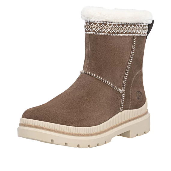 Remonte barna női csizma, meleg béléssel, nagyméretben