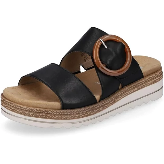 Remonte fekete tépőzáras női papucs nagyméretben