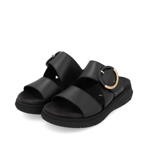 Remonte fekete tépőzáras női papucs nagyméretben