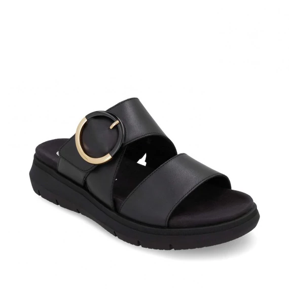 Remonte fekete tépőzáras női papucs nagyméretben