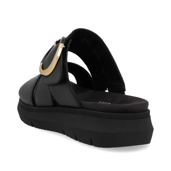 Remonte fekete tépőzáras női papucs nagyméretben